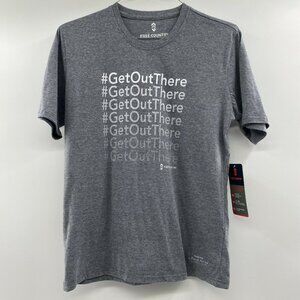 Free Country Men’s Short Sleeve T-Shirt Fresh Air Fund #GetOutThere Gray Slub S
